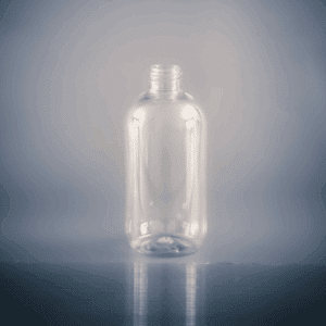Botella Plastica 250 ML - Redonda Transparente - Rosca 24